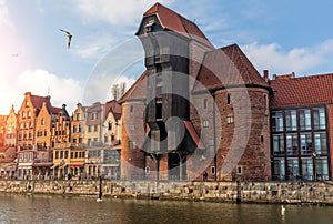 Zuraw, a famous Gdansk port crane by the Motlawa