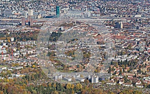 Zurich city, view from Mt. Uetliberg