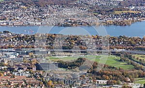 Zurich city, view from Mt. Uetliberg