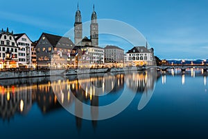 Zurich cityscape - nightshot photo