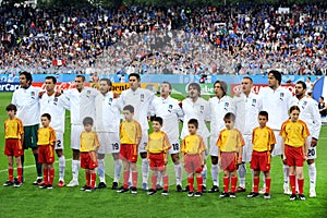 The Italian national team before the match