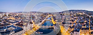 Zurich, Switzerland Old Town Skyline Over the Limmat River