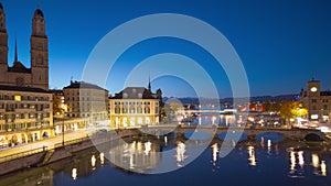 Zurich, Switzerland overlooking the Limmat River