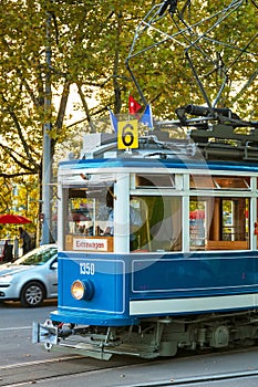 Old time tram in Zurich, Switzerland