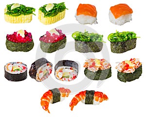 Zushi or Sushi in a various kind of taste a Japanese food photo