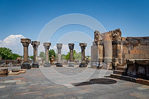 Zvartnots Cathedral ruin near Yerevan, Armenia. 