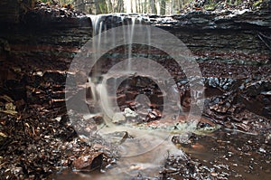 Zviedru gravja waterfall in Slitere, Latvia