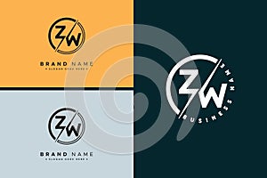ZW Vector Logo Template - Simple Icon for Initial Letter Z and W Monogram