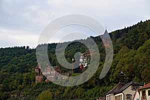 Zwingenberg castle in the Odenwald forest above the town