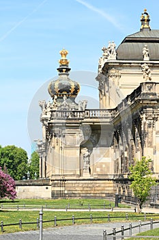 Zwinger - baroque building with statues