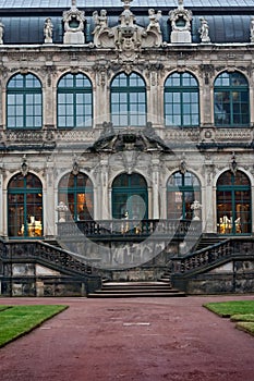 Zwinger in Dresden, Germany. Front porch of museum