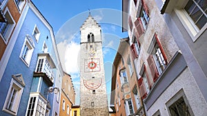 ZwÃÂ¶lferturm tower in the old medieval town of Sterzing Vipiteno, South Tyrol, Italy photo