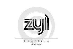 ZYL Creative Unique Modern Letter Logo Design