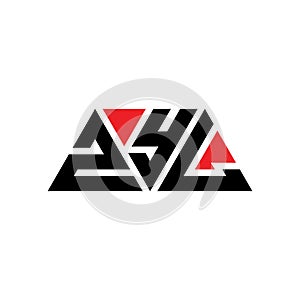 ZYL triangle letter logo design with triangle shape. ZYL triangle logo design monogram. ZYL triangle vector logo template with red