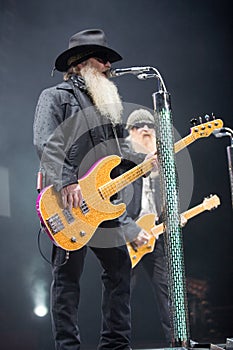 ZZ TOP performs on stage at Sportarena