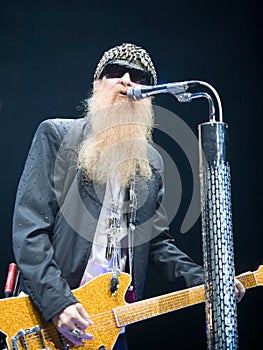 ZZ TOP performs on stage at Sportarena