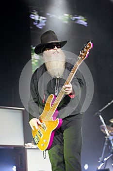 ZZ TOP performs on stage at Sportarena