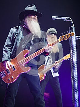 ZZ TOP performs on stage at Sportarena