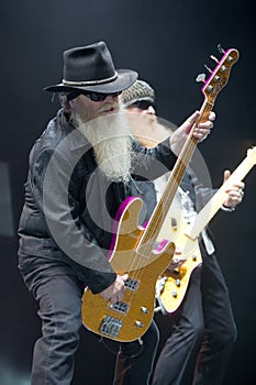 ZZ TOP performs on stage at Sportarena