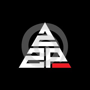 ZZP triangle letter logo design with triangle shape. ZZP triangle logo design monogram. ZZP triangle vector logo template with red