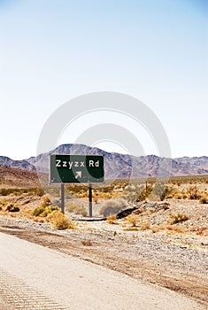 Zzyzx road exit in California
