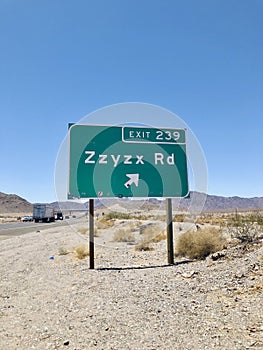 Zzyzx Road Sign