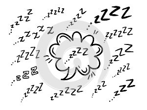 Zzz icon, sleep sign. Snoring symbol, zzzz pictogram, snore sign, sound vector illustration