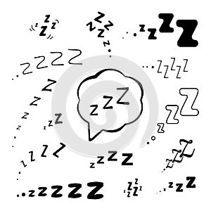 Zzz Icon, Snoring Symbol, Zzzz pictogram