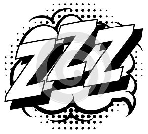 Zzz pop art style black white color photo