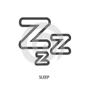 ZZZ sleep line icon