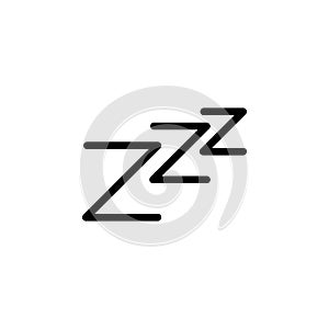 zzz sleeping night sign icon. Simple thin line, outline vector of Web icons for UI and UX, website or mobile application