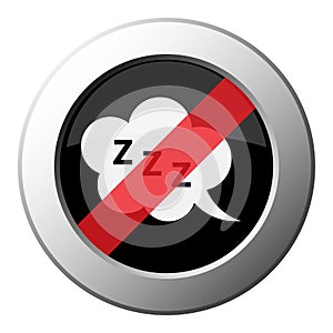 ZZZ speech bubble - ban round metal button