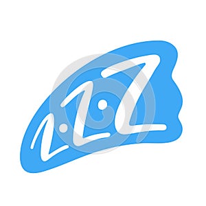 Zzz text on text bubble. Icon for sleeping mode