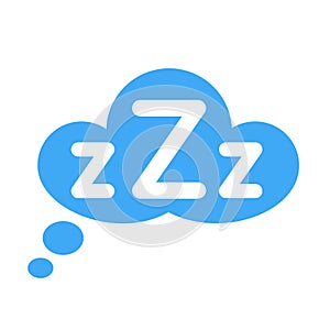 Zzz text on text bubble. Icon for sleeping mode