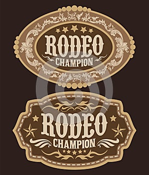 Rodeo Champion Cowboy belt buckle vector design