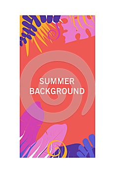 Background, social media storie design templates with space for text - summer landscape. photo