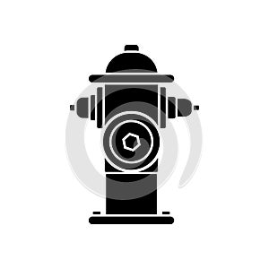 Fire hydrant icon silhouette, isolated on white background.