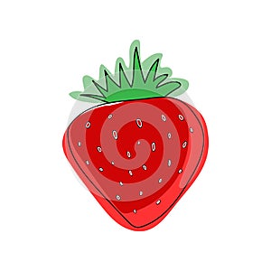 Fresh strawberrie in flat style.