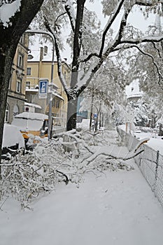 ZÃÂ¼rich: The heavy snowfall announces the second shutdown restrictions due to the 3nd wave Corona virus photo