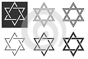 Â«Magen DavidÂ» The Shield of David, or The Star of David, or The Seal of Solomon, the Jewish Hexagram. Traditional Hebrew sign an