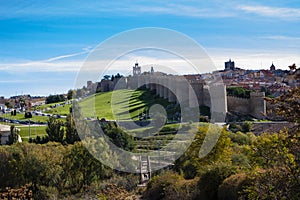 ÃÂvila wall seen from the side, ÃÂvila, Spain