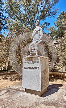 Ãâ°vora, Portugal; 19/08/2021:Garcia de Rezende statue