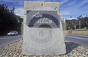 Ã¯Â¿Â½Los AltosÃ¯Â¿Â½ sign, Los Altos, Silicon Valley, California