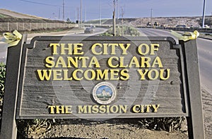 Ã¯Â¿Â½The City of Santa Clara Welcomes YouÃ¯Â¿Â½ sign, Santa Clara, Silicon Valley, California photo