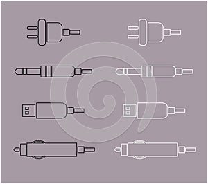 Ãâ¢lectrical connectors. Connection technology, connector electric power, device connect, wire and socket.