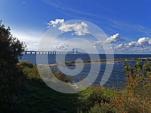 Ãâresund Bridge. View from MalmÃÂ¶, Sweden. photo