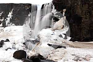 ÃâxarÃÂ¡rfoss waterfall at Thingvellir, Iceland