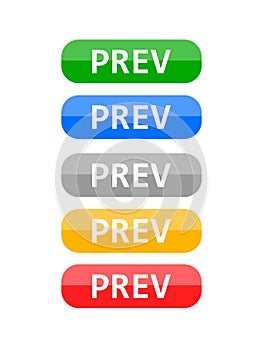 Previous web button vector illustration on white background