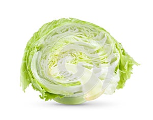 â€‹Slice Green Iceberg lettuce on White