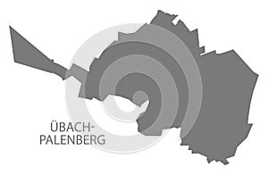 Ãœbach-Palenberg German city map grey illustration silhouette shape